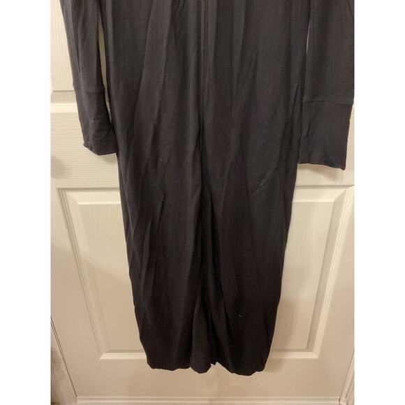 Soma Modal Zip Up Long Maxi Hooded Robe in Black, XS - Picture 2 of 6